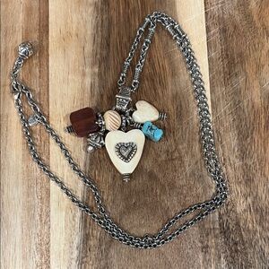 Vtg B Brighton Stone Charm Necklace
